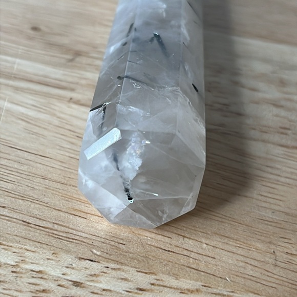 Clear Quartz with Black Tourmaline Crystal Point Tower 3.2 oz - Picture 6 of 8